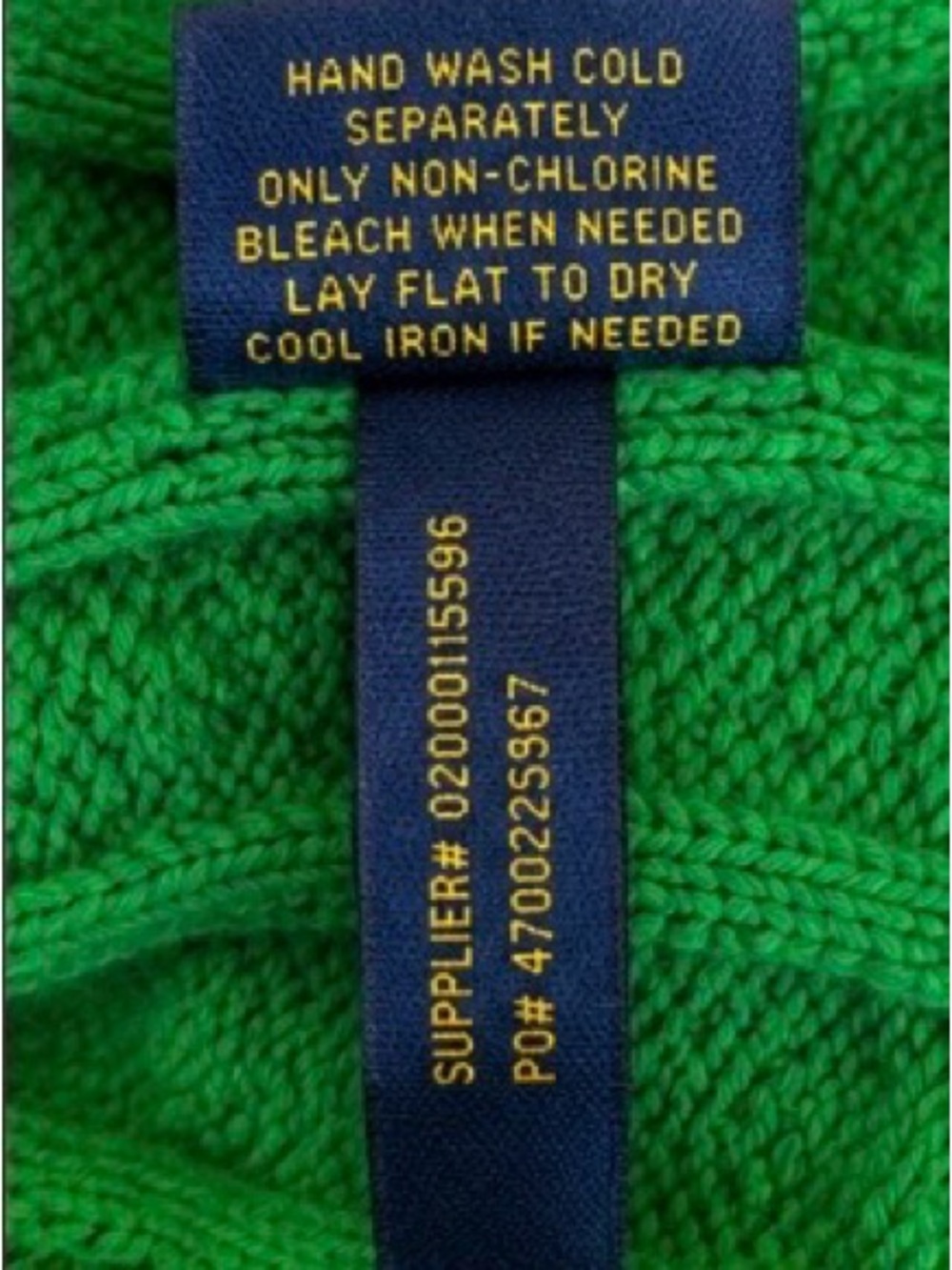 Polo Ralph Lauren Green Cable Knit Cotton Sweater Yellow Pony XL - Picture 6 of 11